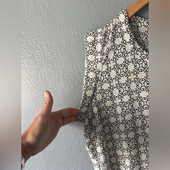 Pleione Black & White Patterned Sleeveless Blouse – Size M - Picture 3 of 10